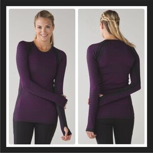 LULULEMON About that Base long sleeve top women’s size 6 purple and black